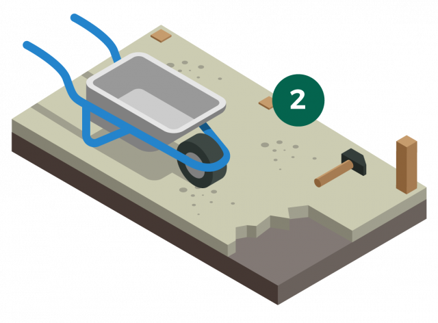 how to install artificial grass step 2, edging your sub-base area and leveling your sub-base materials.