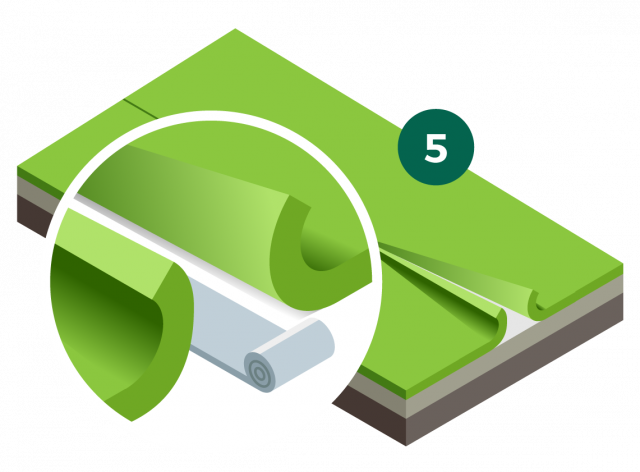 how to install artificial grass step 5, an image to show how two or more rolls of artificial grass are lined up ready for a seamless join